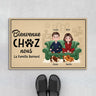 5933DFR1 paillasson personnalise chien avec couple bienvenue chez nous 5933d6hnc