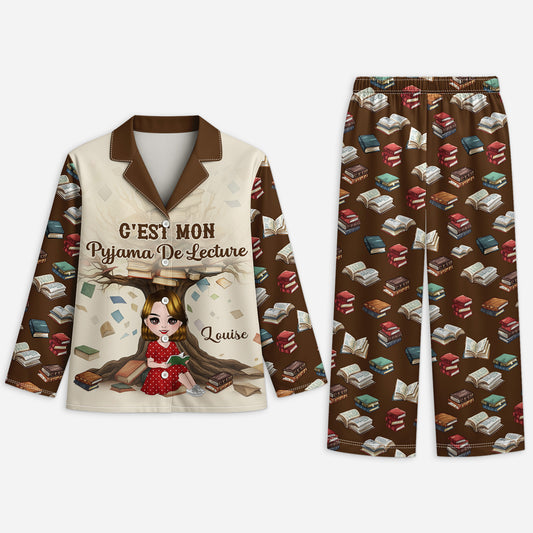 5936VFR1 pyjama personnalise pour fille qui aime les livres c_est mon pyjama de lecture 5936v6mta