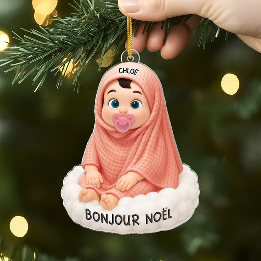 5940OFR2 effet dimpression 3d ornement acrylique personnalise mon 1er noel 5940okzck