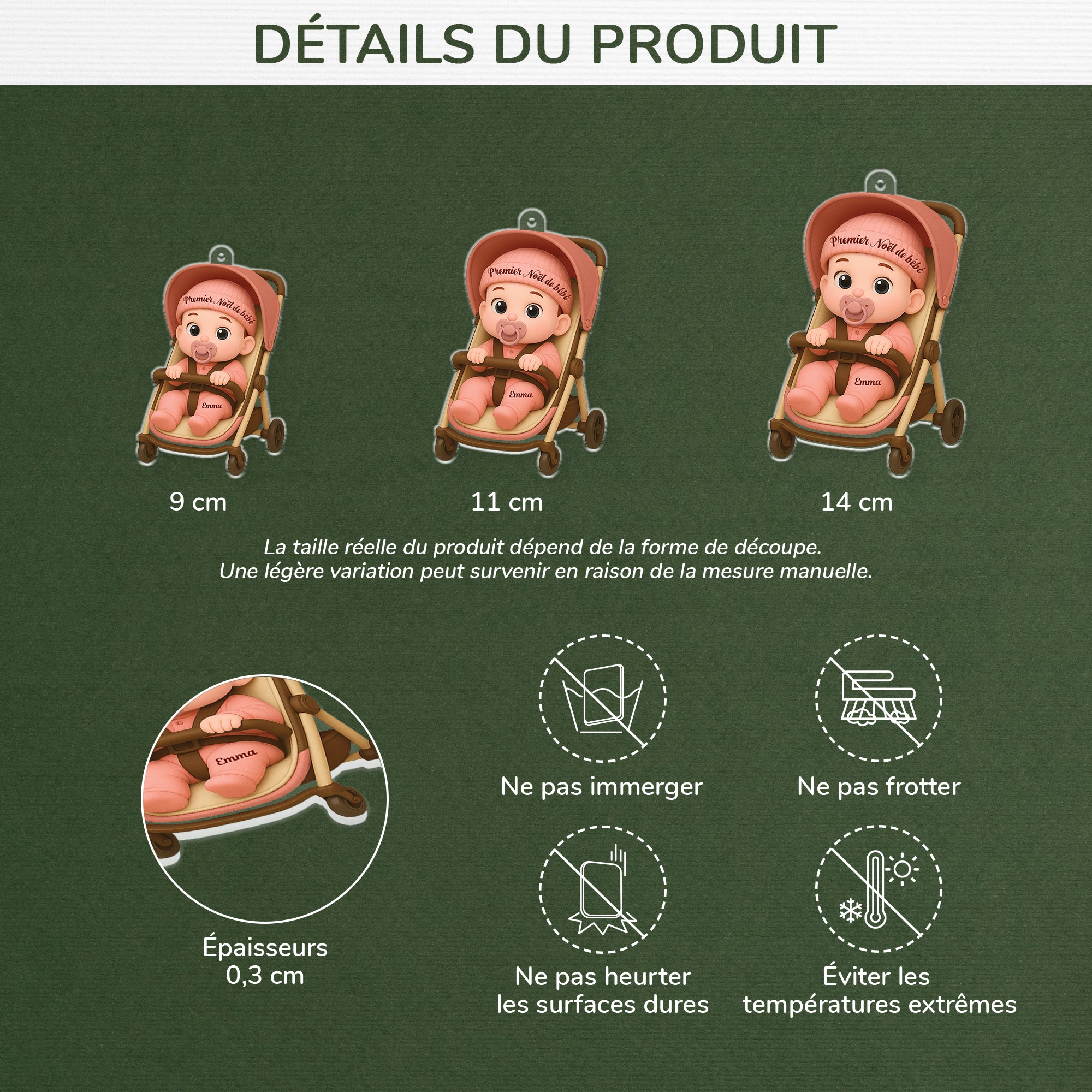 5941OFR3 effet dimpression 3d ornement acrylique personnalise enfant 1er noel de bebe 5941o8tzk