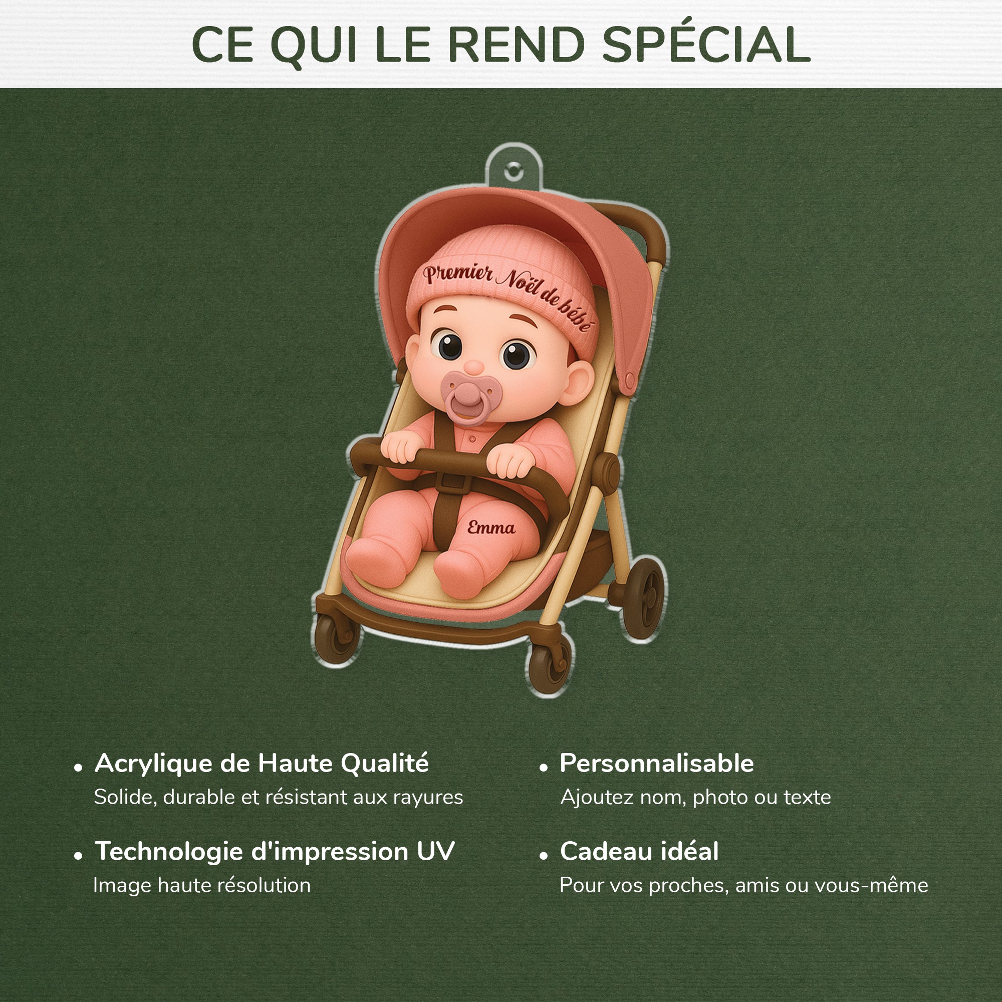 5941OFR4 effet dimpression 3d ornement acrylique personnalise enfant 1er noel de bebe 5941o8tzk