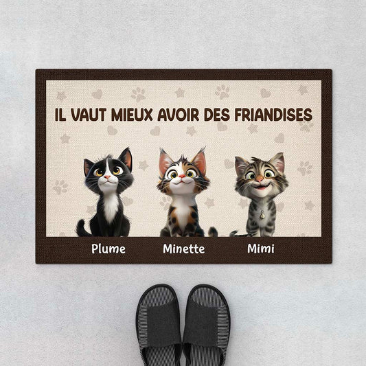 5944DFR1 paillasson chat personnalise il vaut mieux avoir une friandise 5944dkqtd