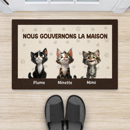 5944DFR2 paillasson chat personnalise il vaut mieux avoir une friandise 5944dkqtd