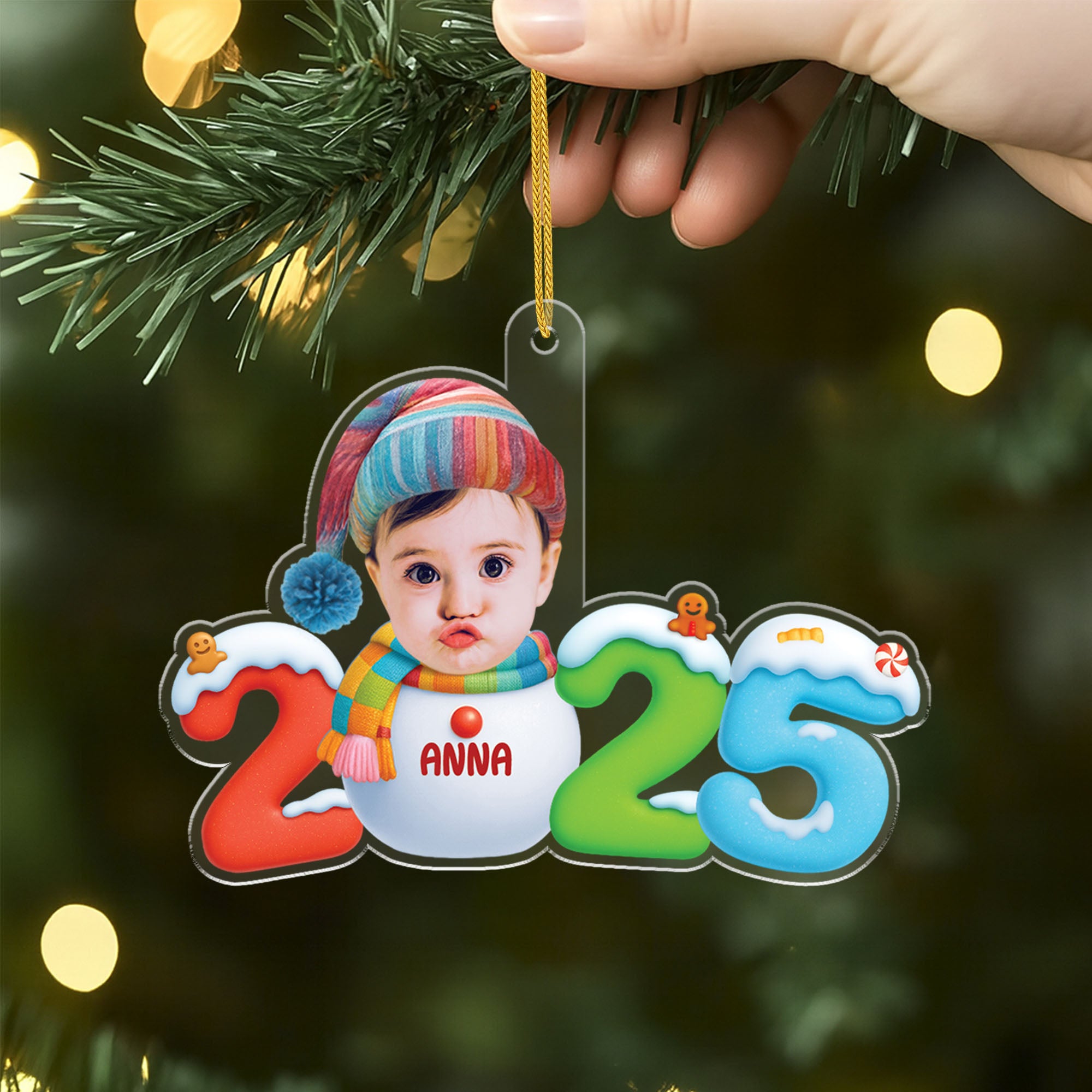 5946OFR2 effet dimpression 3d ornement acrylique personnalise pour enfant bonbon de noel 5946okvqk