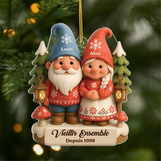 5953OFR1 effet dimpression 3d ornement acrylique personnalise couple vieillir ensemble 5953okvng