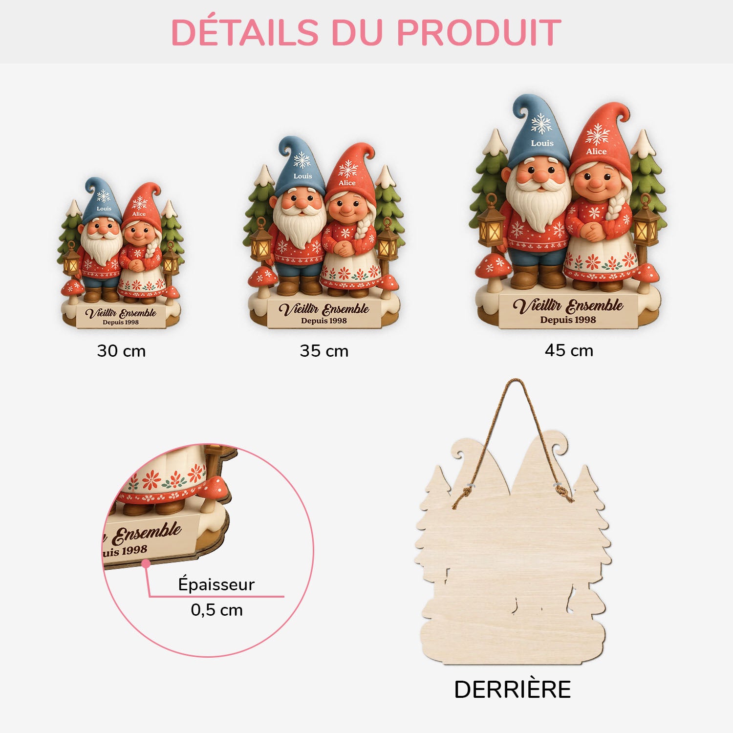 5953QFR3 effet dimpression 3d plaque en bois personnalisee couple vieillir ensemble 5953qkv5g