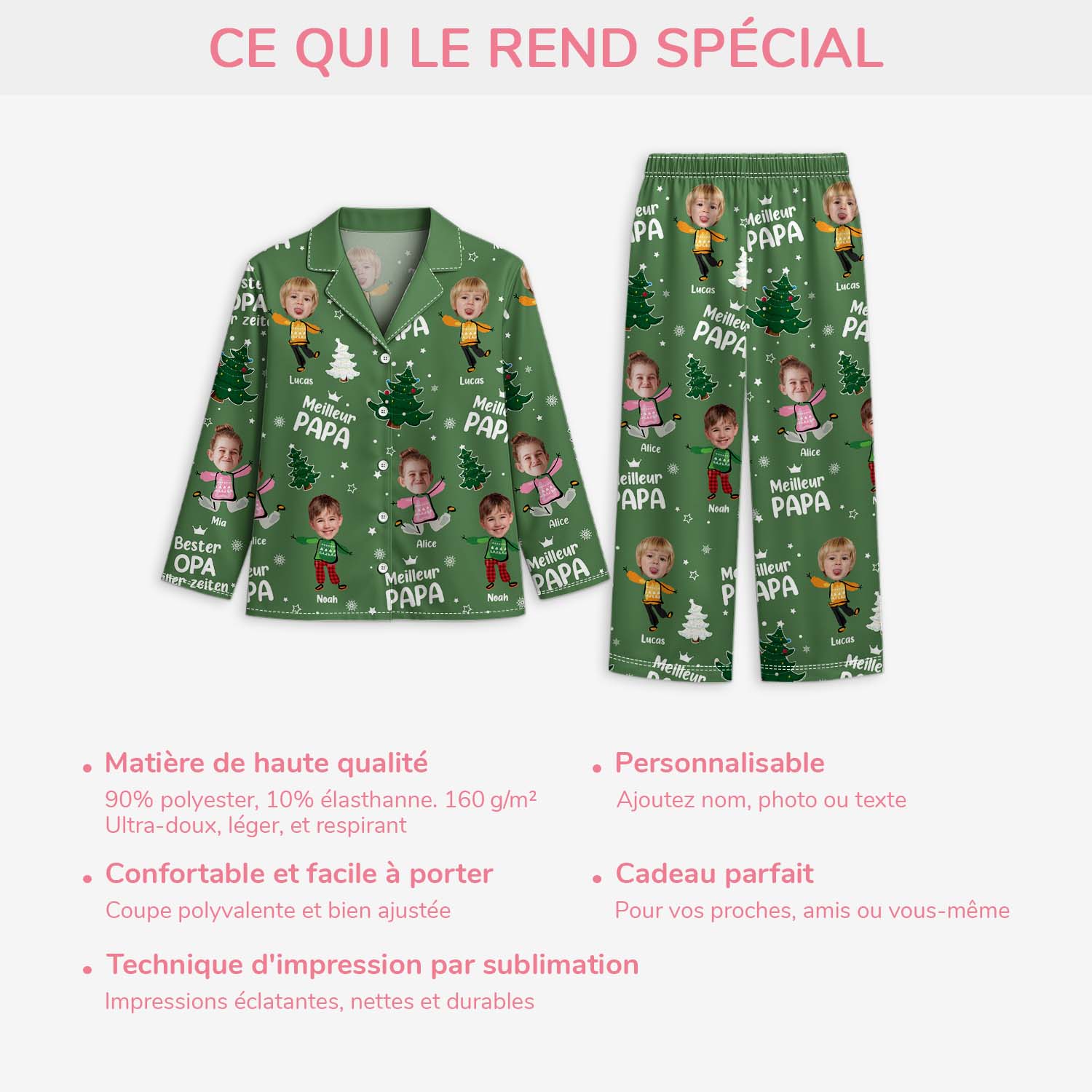 5955VFR5 pyjama noel personnalise meilleur papy 5955v8yzb