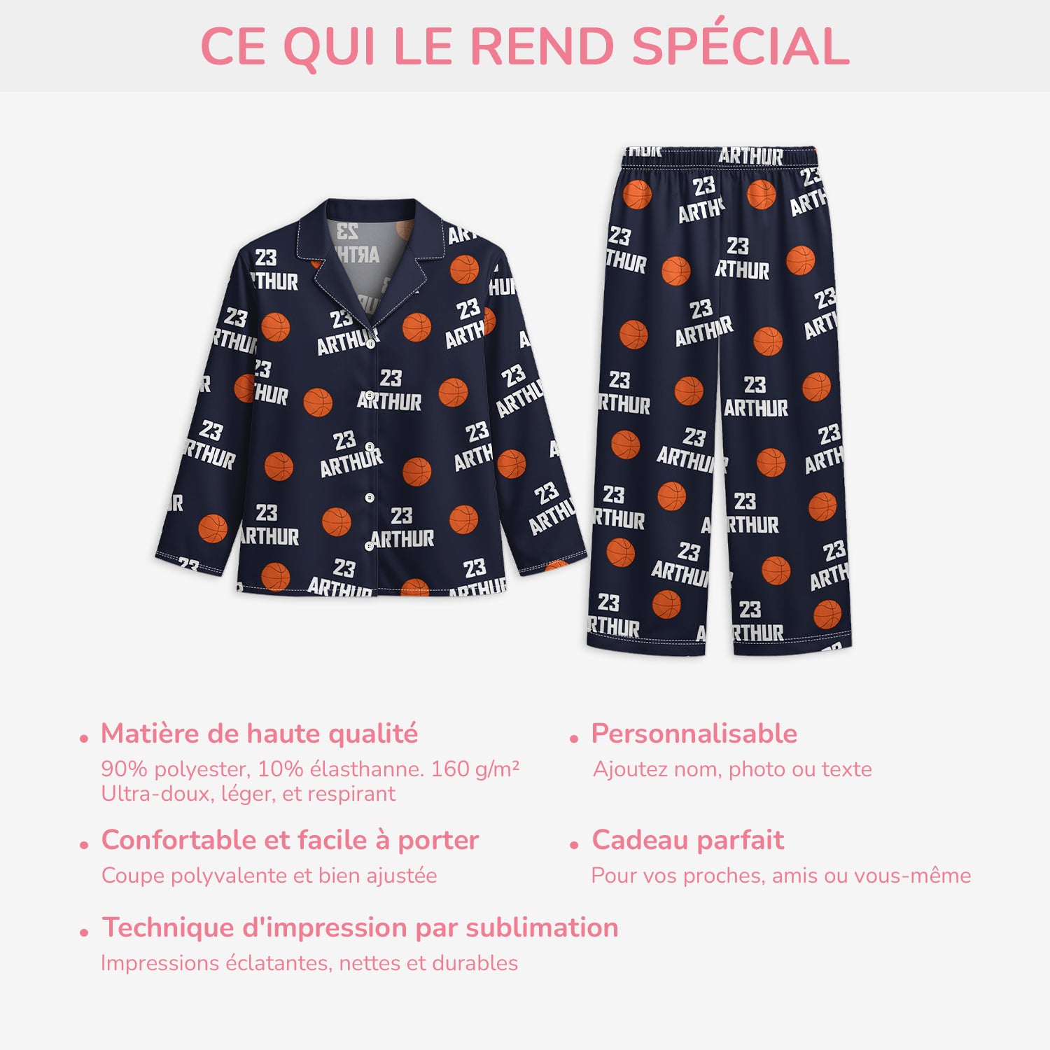 5956VFR5 pyjama personnalise jaime le sport 5956vktnb