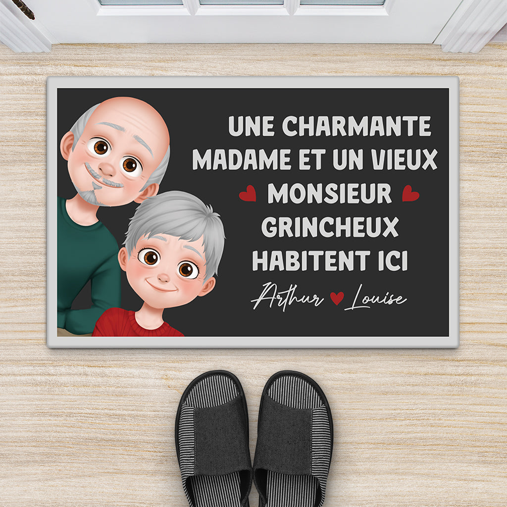 5957DFR2 paillasson personnalise une charmante madame et un monsieur 5957d8vng