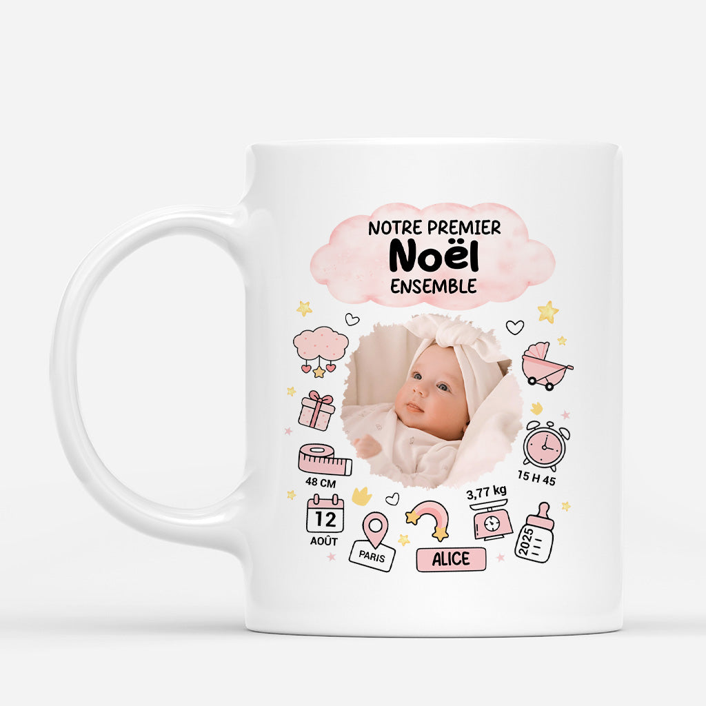 5967MFR1 mug personnalise avec photo notre premier noel ensemble 5967m8vtk