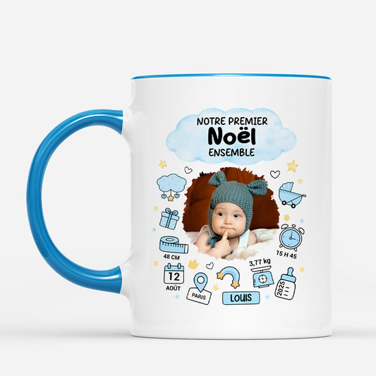 5967MFR2 mug personnalise avec photo notre premier noel ensemble 5967m8vtk