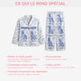 5970VFR5 pyjama personnalise maman chien style toile bleue 5970vkmtc