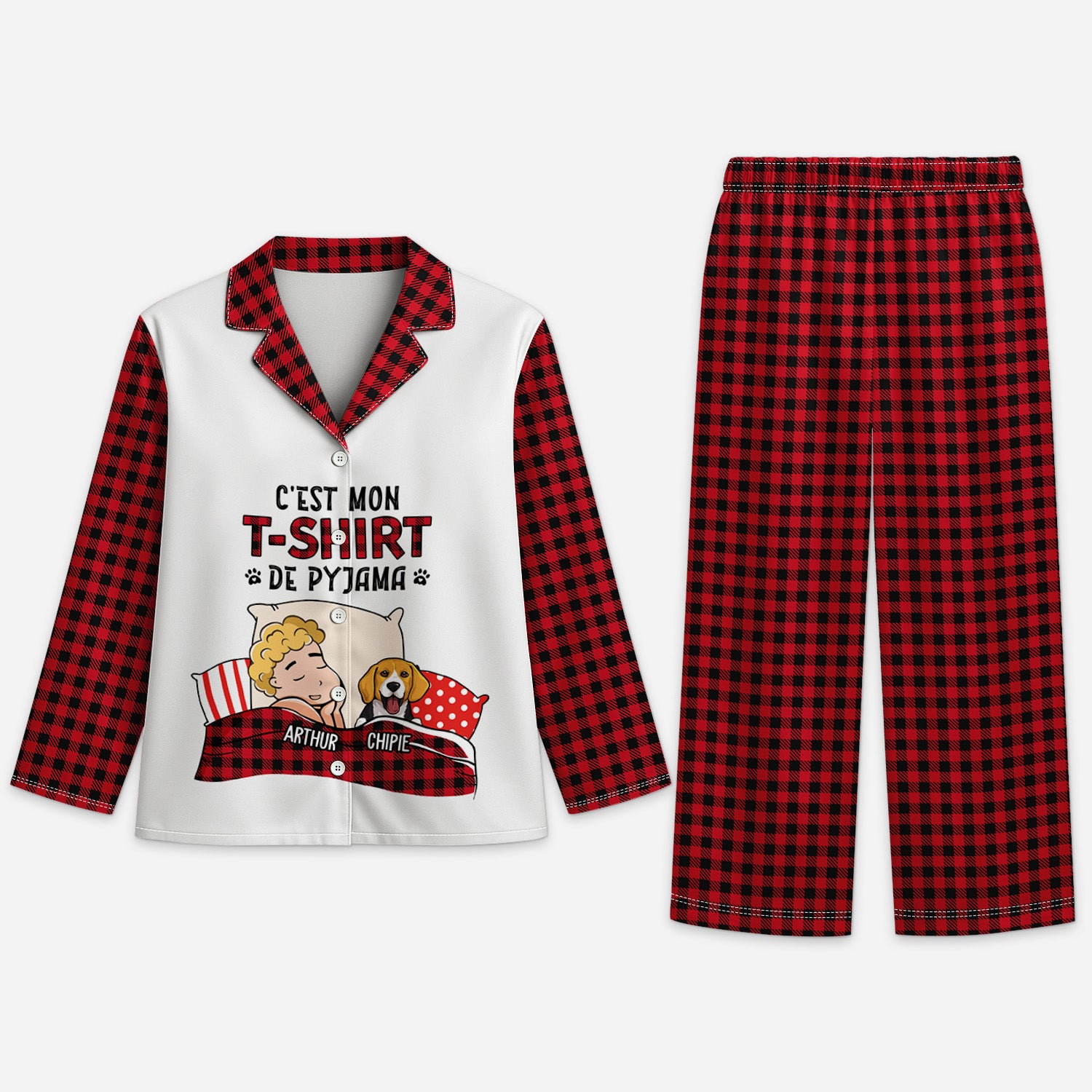 5971VFR1 pyjama personnalise avec chien cest mon t shirt de pyjama 5971vkzqc