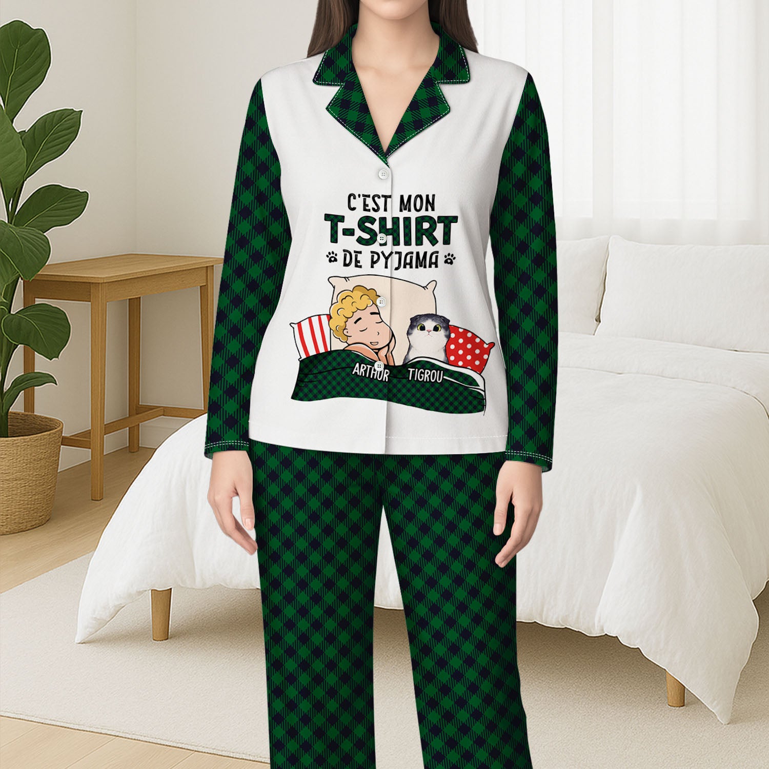 5971VFR3 pyjama personnalise avec chat cest mon t shirt de pyjama 5971vkzqd