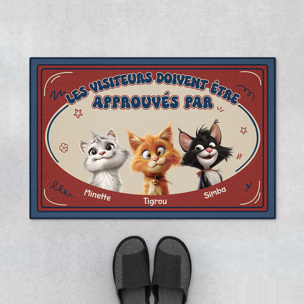 5981DFR1 paillasson chat personnalise les visiteurs doivent etre approuves 5981d8tzd