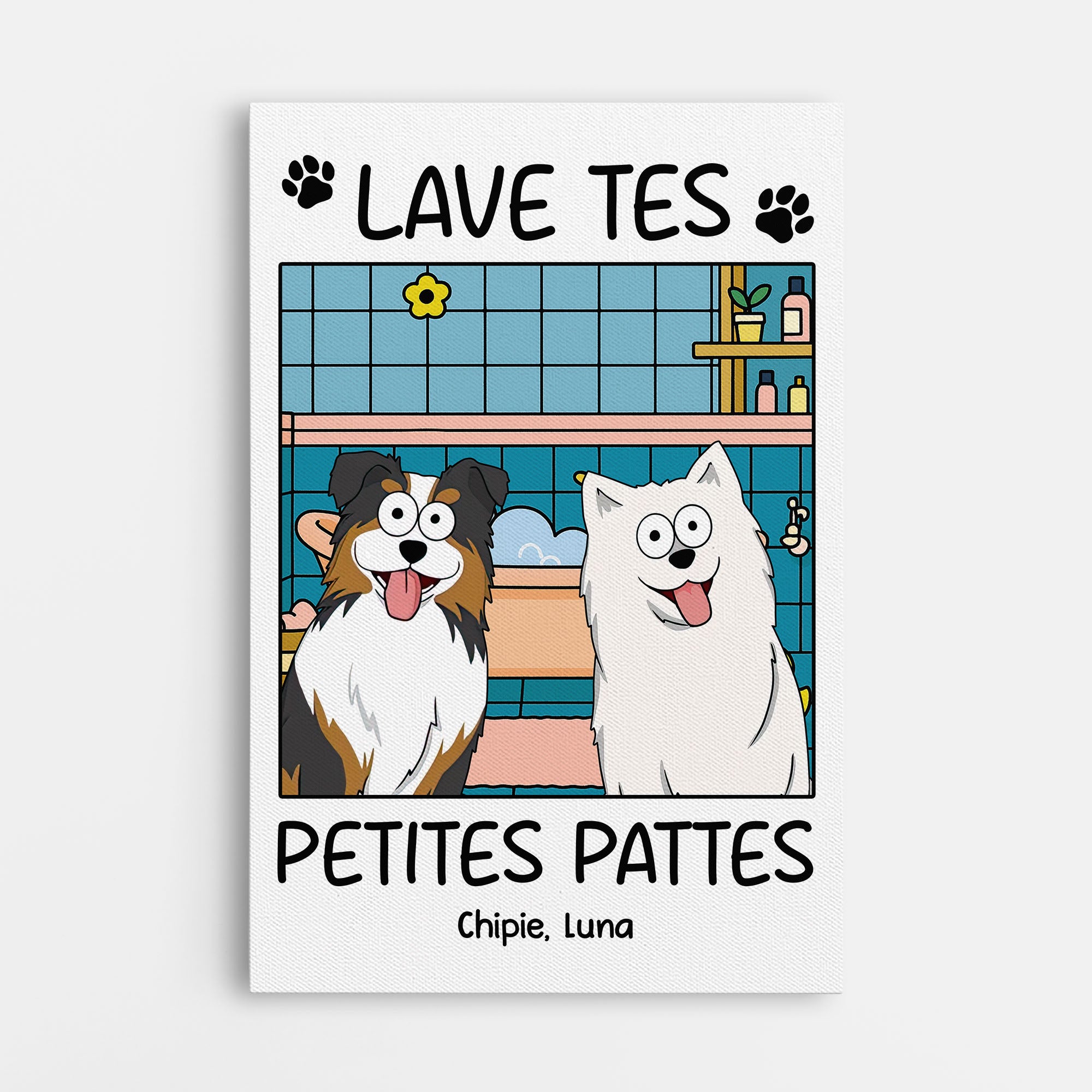 5990CFR1 toile chien personnalisee lave tes pattes 5990c36qc