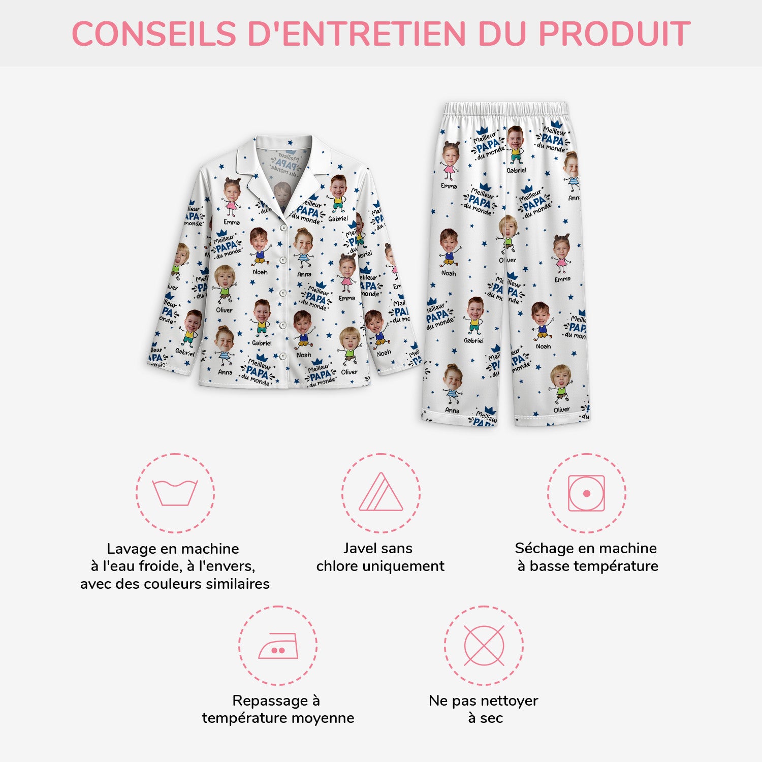 5995VFR4 pyjama personnalise avec photo le meilleur papa maman 5995v6mmb