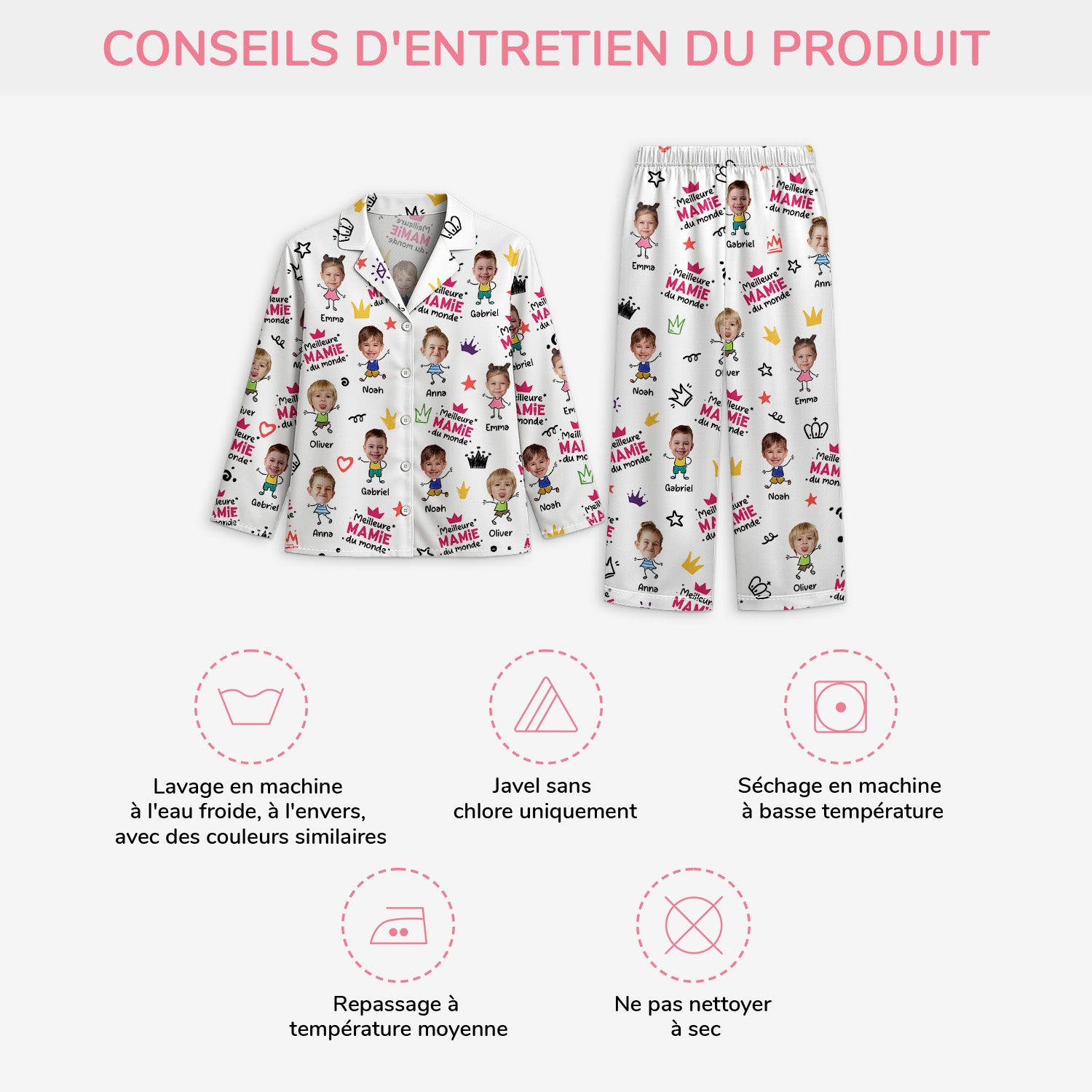 5995VFR4 pyjama personnalise avec photo le meilleur papy mamie 5995v6mma