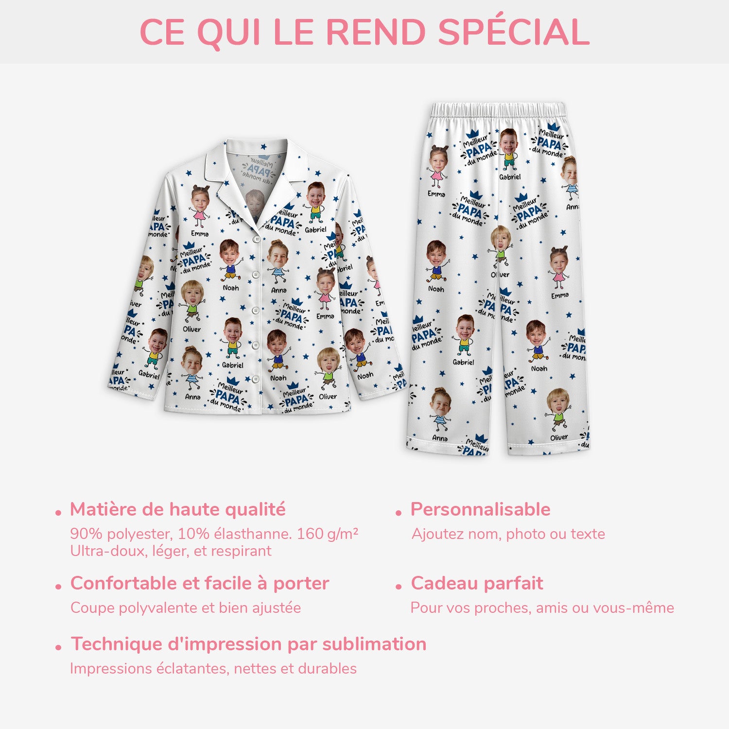 5995VFR5 pyjama personnalise avec photo le meilleur papa maman 5995v6mmb