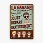 6000EFR2 plaque en metal personnalise le garage de papy papa 6000e6tmb