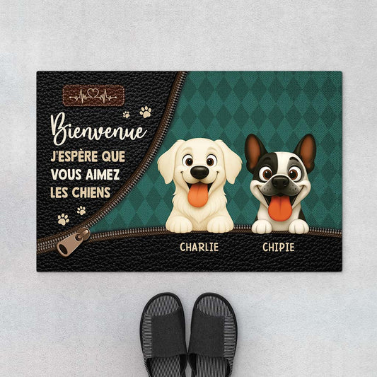 6002DFR1 paillasson personnalise jespere que tu aimes les chiens 6002d6vac