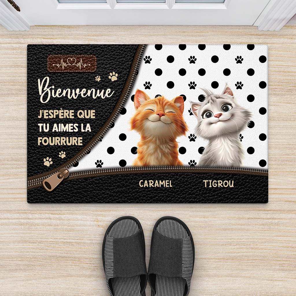6002DFR2 paillasson personnalise jespere que tu aimes les chats 6002d6vad