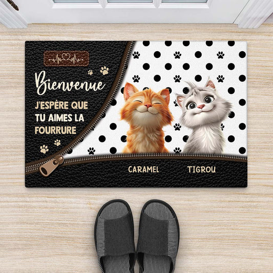 6002DFR2 paillasson personnalise jespere que tu aimes les chats 6002d6vad