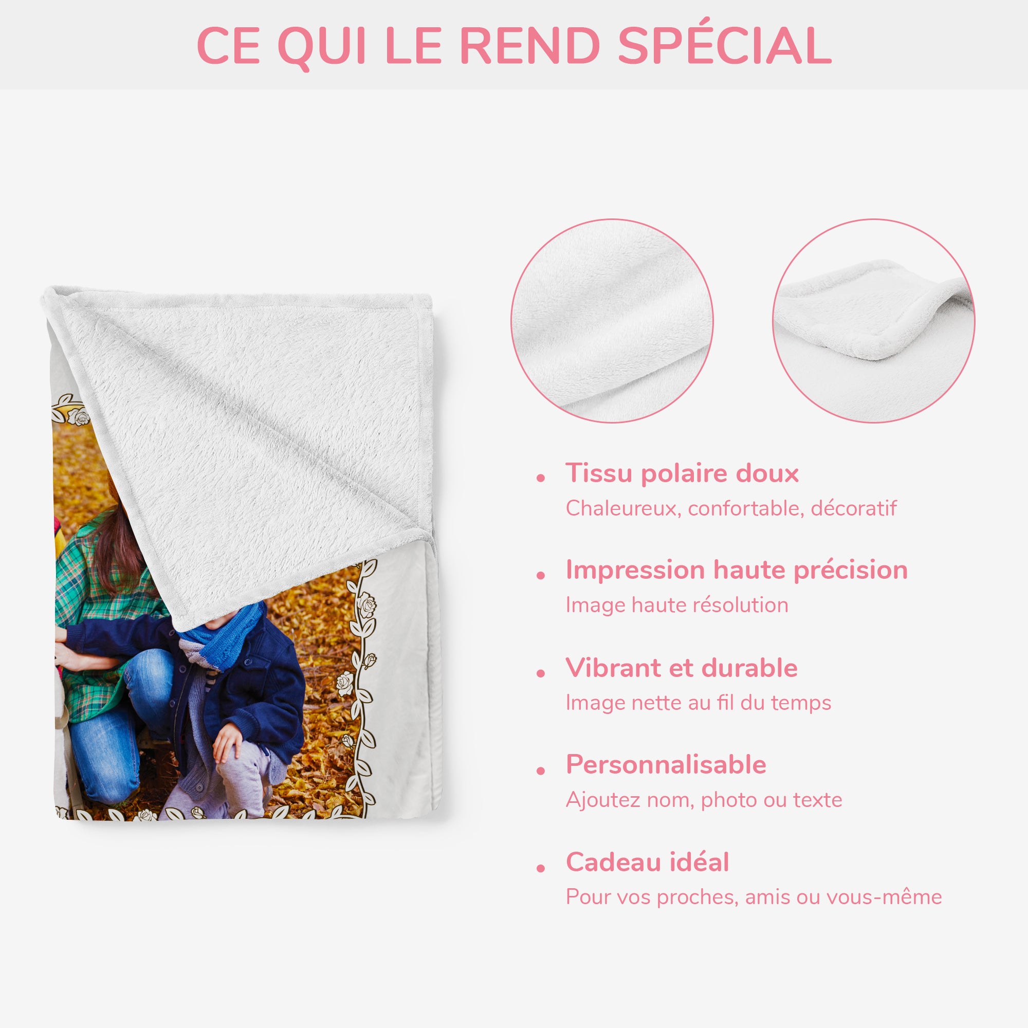 6003BFR4 plaid personnalise avec photo amour de famille avec mots croises 6003b3vzi