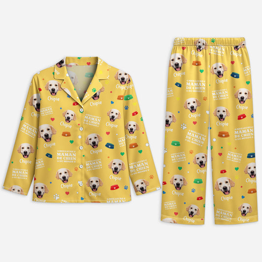 6009VFR1 pyjama personnalise avec chien photo meilleure maman du monde 6009v8mnc