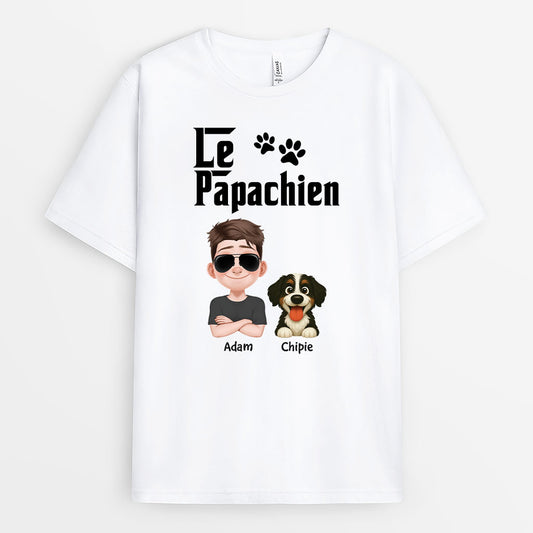 6010AFR1 t shirt personnalise le papa chien 6010akv5c
