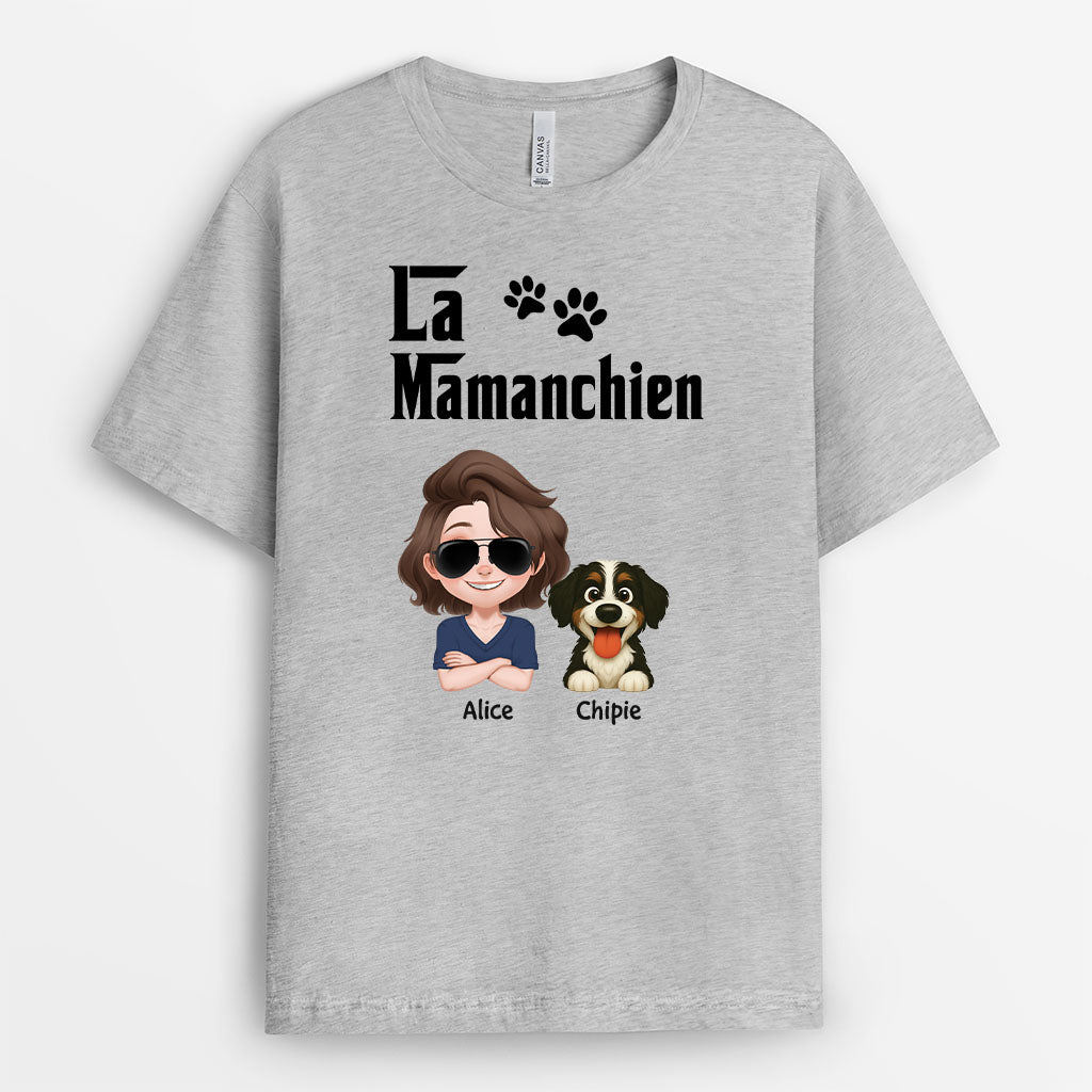 Papa T Shirt Avec Chien T-shirt Personnalisé Le Papa Chien Cadeau Plus