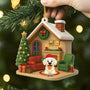 6013OFR1 ornement acrylique personnalise avec chien salon de noel 6013o86ad2