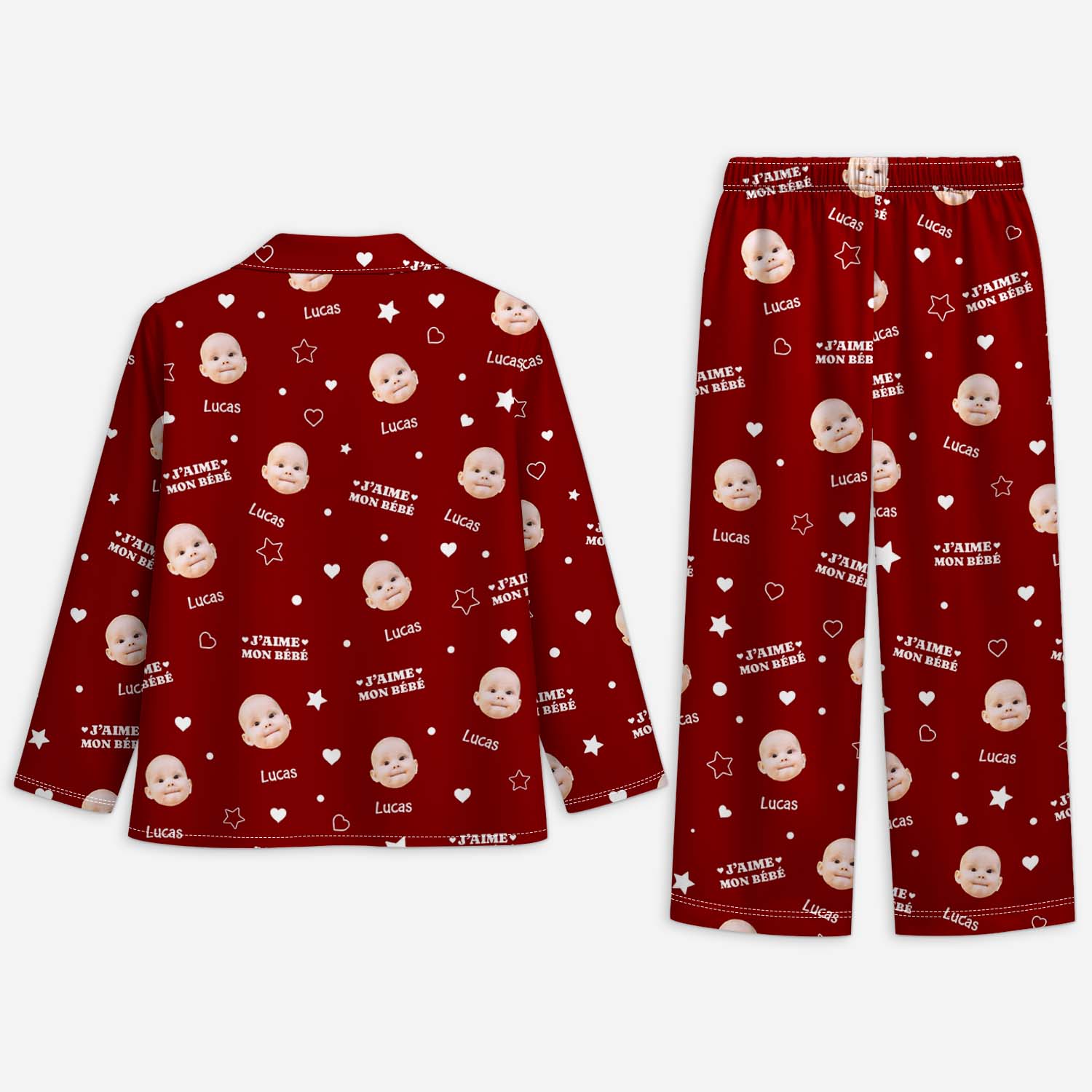 6022VFR2 pyjama personnalise maman et papa avec photo j_aime mes bebes 6022v3kna