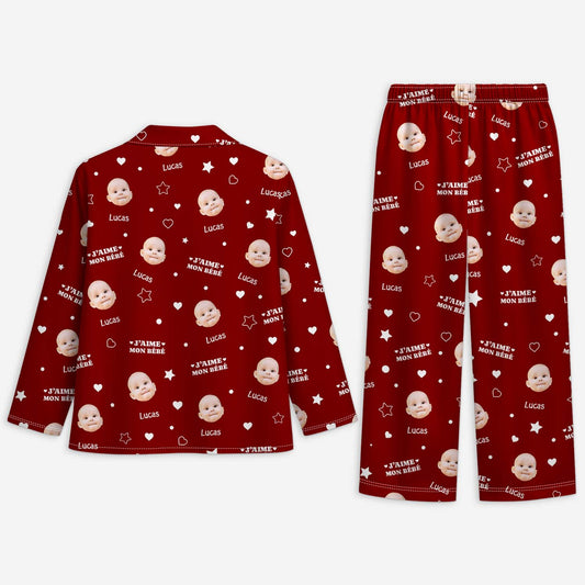6022VFR2 pyjama personnalise maman et papa avec photo j_aime mes bebes 6022v3kna