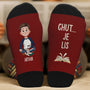 6030JFR2 chaussettes personnalisees chut une fille un garcon lit ses livres 6030j6q5a