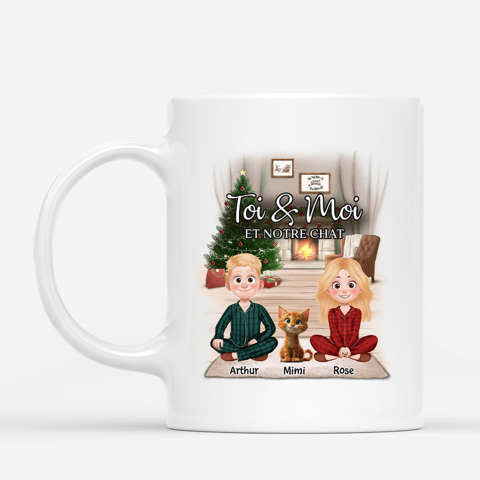 [Effet d'Impression 3D] Vie Ennuyeuse Sans Moi - Mug Personnalisé Chat Avec Texte