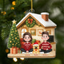 6032OFR1 ornement noel acrylique personnalise couple homosexuel notre chien et nous 6032otzzc