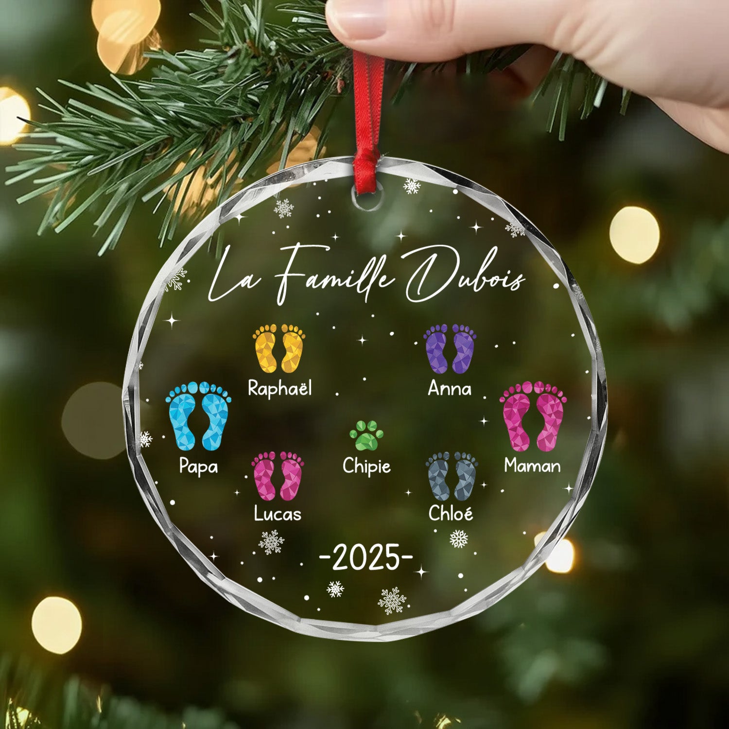 6045OFR2 ornement en verre personnalise un noel en famille avec pieds 6045o3qqi