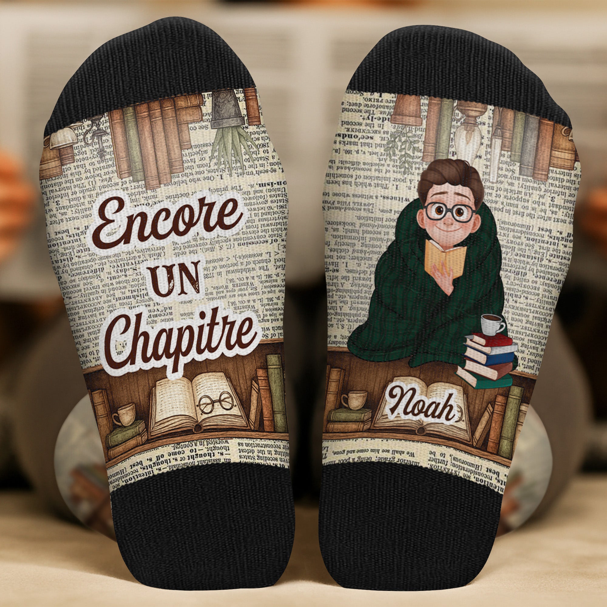 6050JFR3 chaussettes personnalisees pour homme et femme qui aiment les livres chut je lis style vintage 6050jkqta