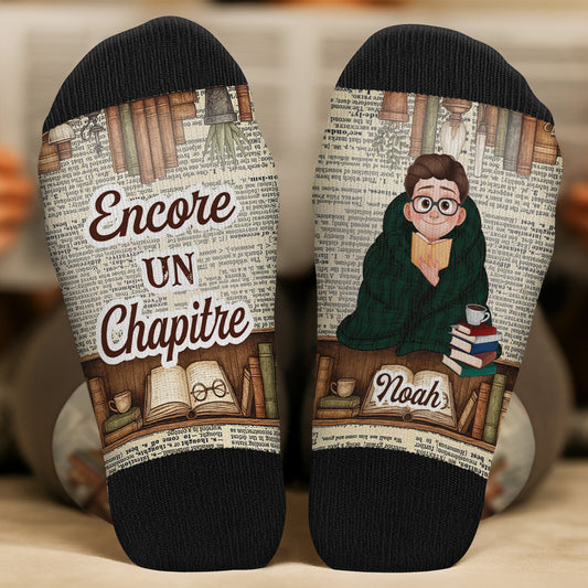 6050JFR3 chaussettes personnalisees pour homme et femme qui aiment les livres chut je lis style vintage 6050jkqta