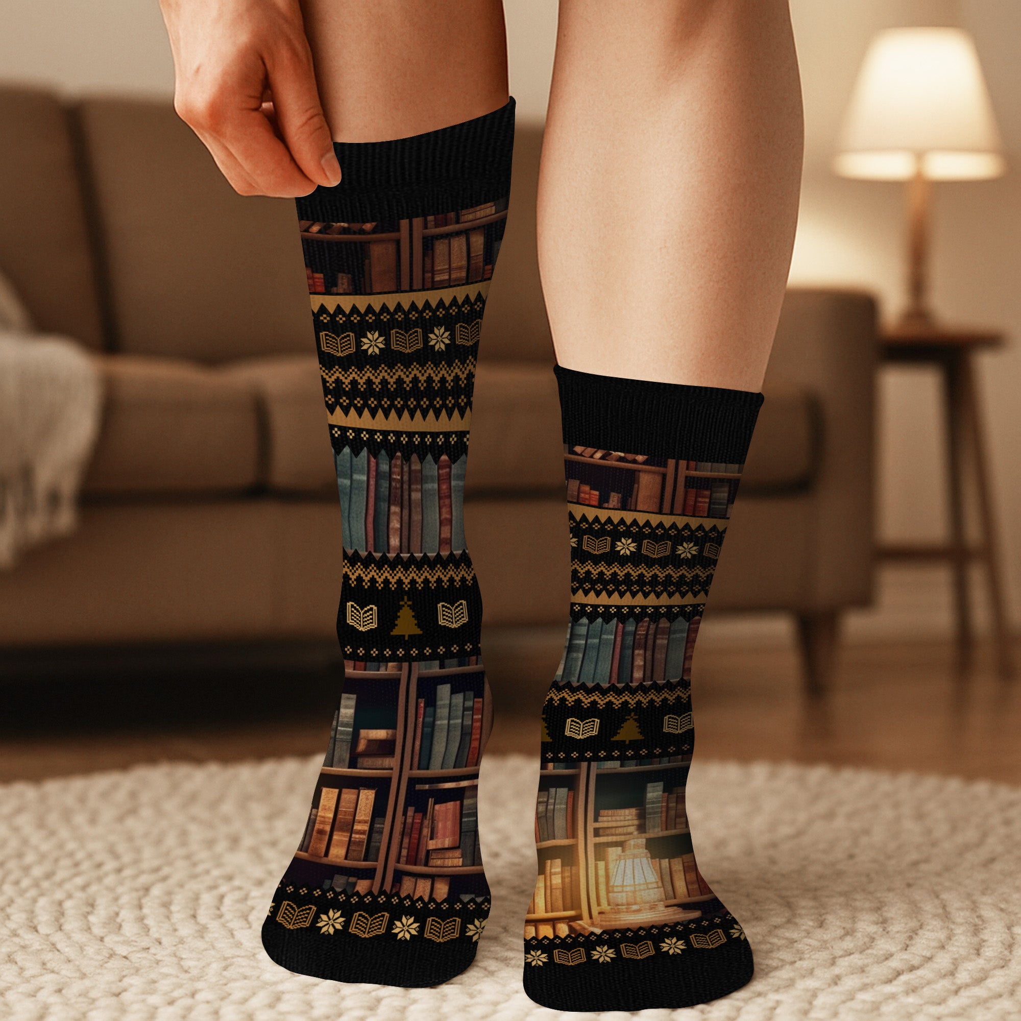 6051JFR3 chaussettes personnalisees pour femme et homme juste une fille qui aime les livres 6051jkvta