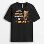 6055AFR1 t shirt personnalise avec chat cet humain appartient a 6055a8ftc