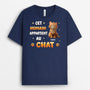 6055AFR2 t shirt personnalise avec chat cet humain appartient a 6055a8ftc