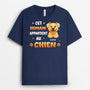 6055AFR2 t shirt personnalise avec chien cet humain appartient a 6055a8ftd