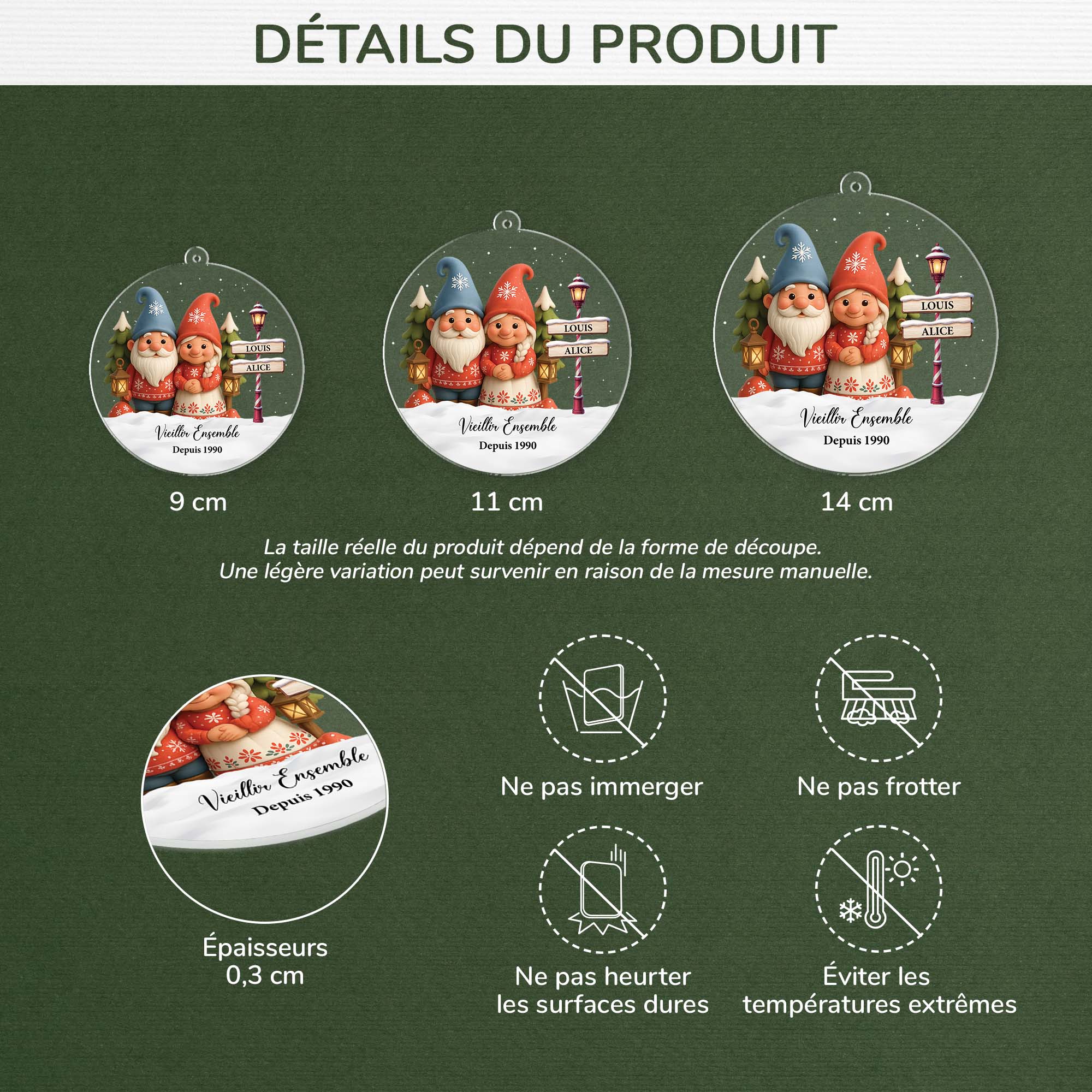 6059OFR3 ornement noel acrylique personnalise vieillir ensemble couple 6059okq5g