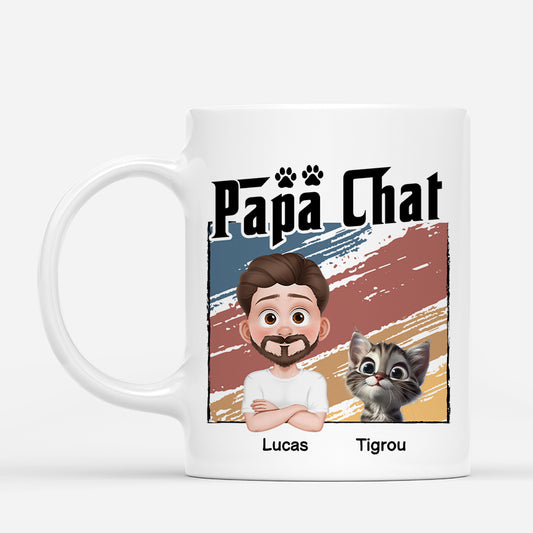 6064MFR1 mug personnalise cadeau papa chat 6064m3zqc