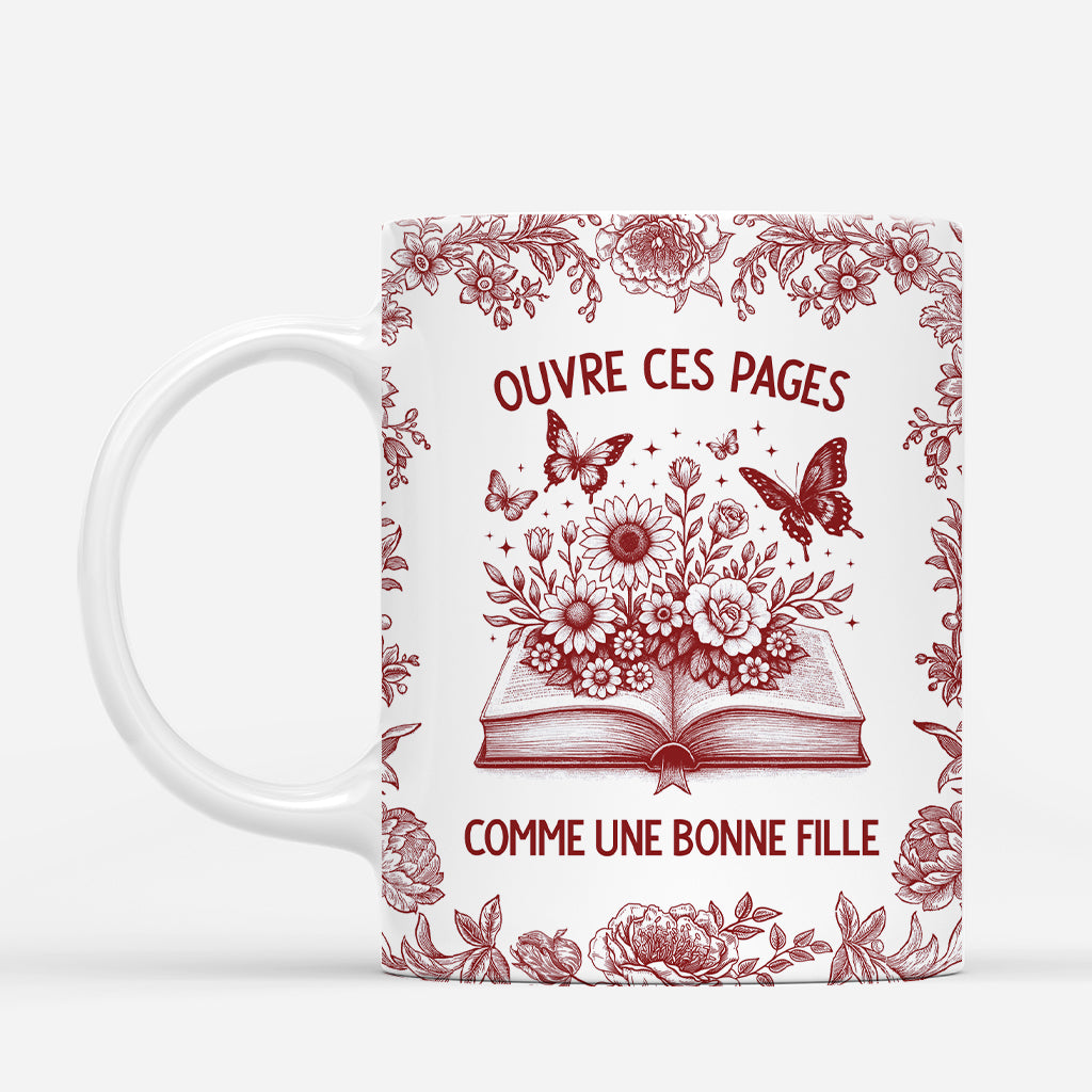 6065MFR2 mug personnalise pour femme qui aime les livres ouvre ces pages 6065m8vza