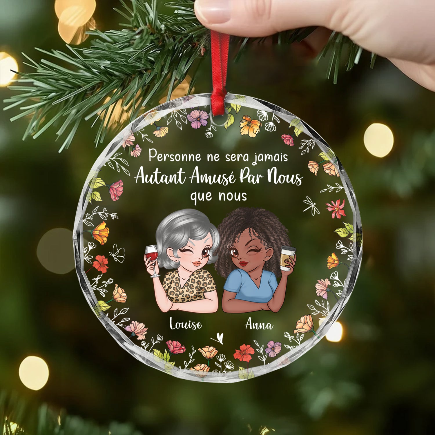 6067OFR2 ornement en verre personnalise pour femme samuser avec amie 6067oktqa