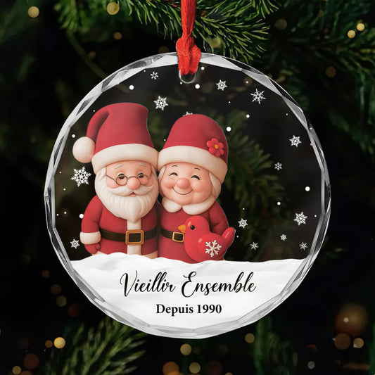 6070OFR1 ornement noel en verre personnalise pour couple vieillir ensemble 6070okt5g