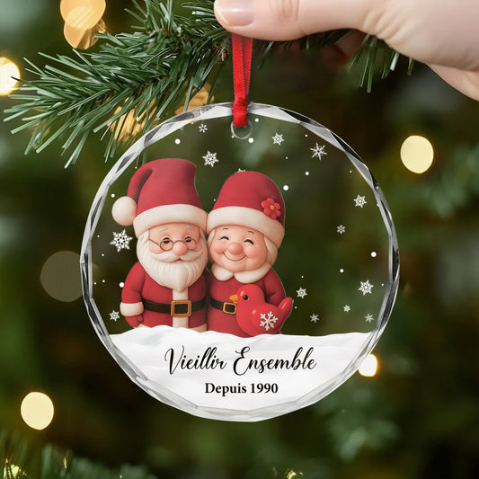 6070OFR2 ornement noel en verre personnalise pour couple vieillir ensemble 6070okt5g